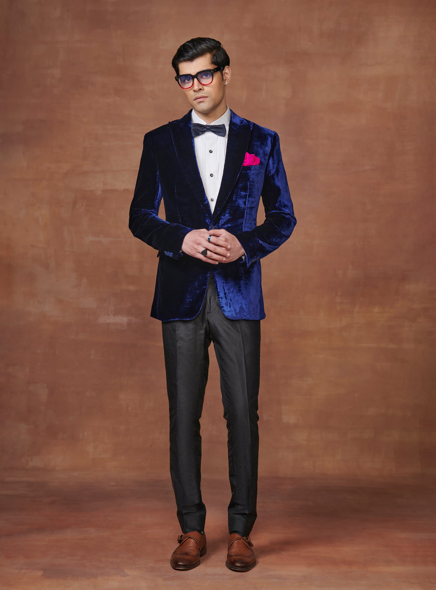 MAJESTIC MIDNIGHT ROYAL BLUE TUXEDO JACKET - Main Image