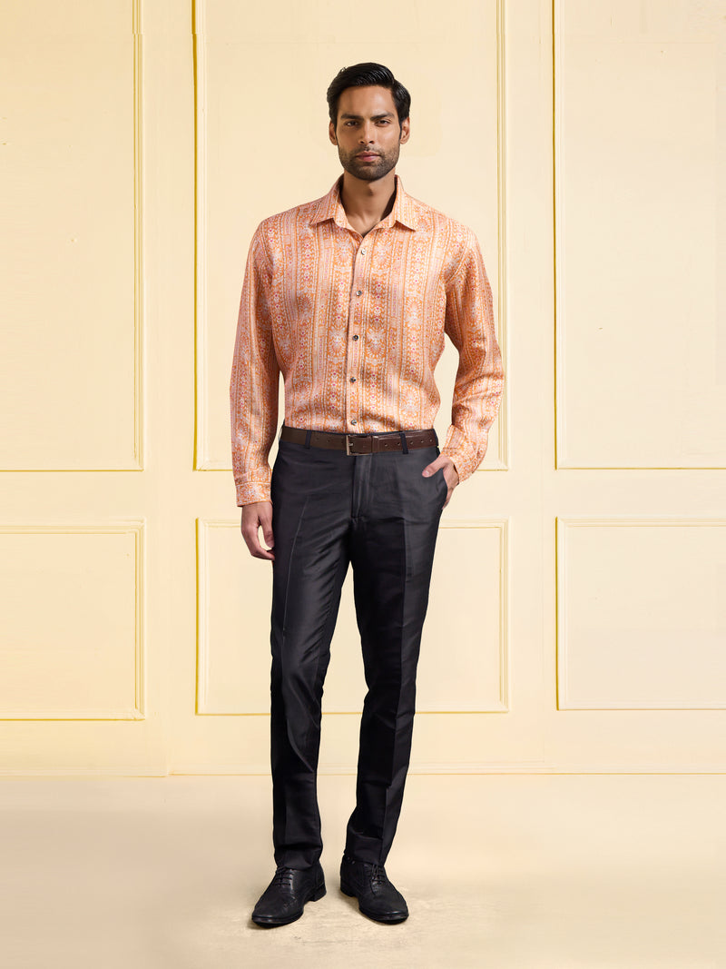SAFFRON HERITAGE PRINTED SHIRT
