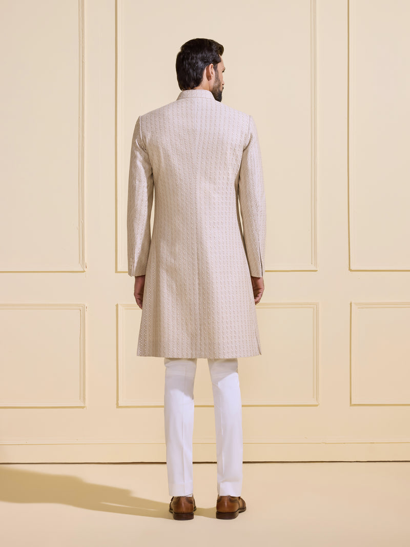 THE TIMELESS GRACE: LIGHT-TONED EMBROIDERED ACHKAN