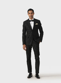 LUXE BLACK BLENDED TUXEDO JACKET