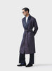 REGAL COMFORT SILK BROCADE ROBE IN LUXURIOUS BLUE AND MAROON