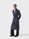 REGAL COMFORT SILK BROCADE ROBE IN LUXURIOUS BLUE AND MAROON
