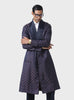 REGAL COMFORT SILK BROCADE ROBE IN LUXURIOUS BLUE AND MAROON