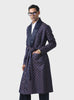 REGAL COMFORT SILK BROCADE ROBE IN LUXURIOUS BLUE AND MAROON