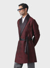 SUMPTUOUS MAROON SILK BROCADE ROBE
