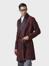 SUMPTUOUS MAROON SILK BROCADE ROBE