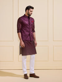 THE DUSKY WINE FINESSE WAISTCOAT OF FESTIVE ELEGANCE