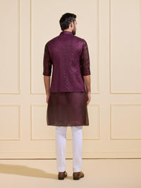 THE DUSKY WINE FINESSE WAISTCOAT OF FESTIVE ELEGANCE