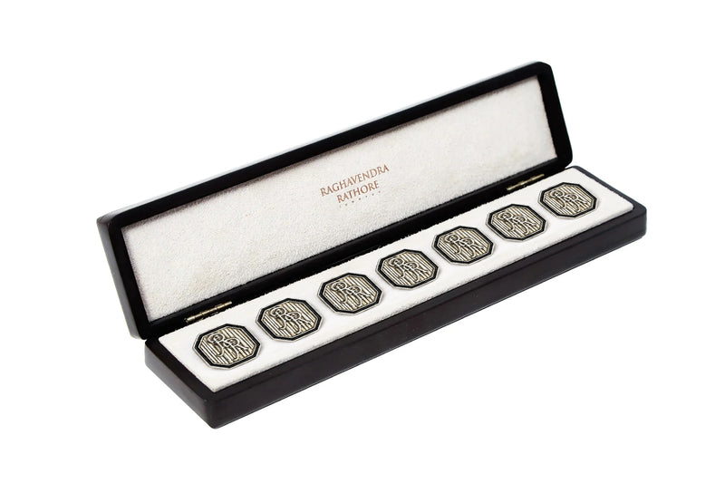 RR MONOGRAM OCTAGONAL BUTTON
