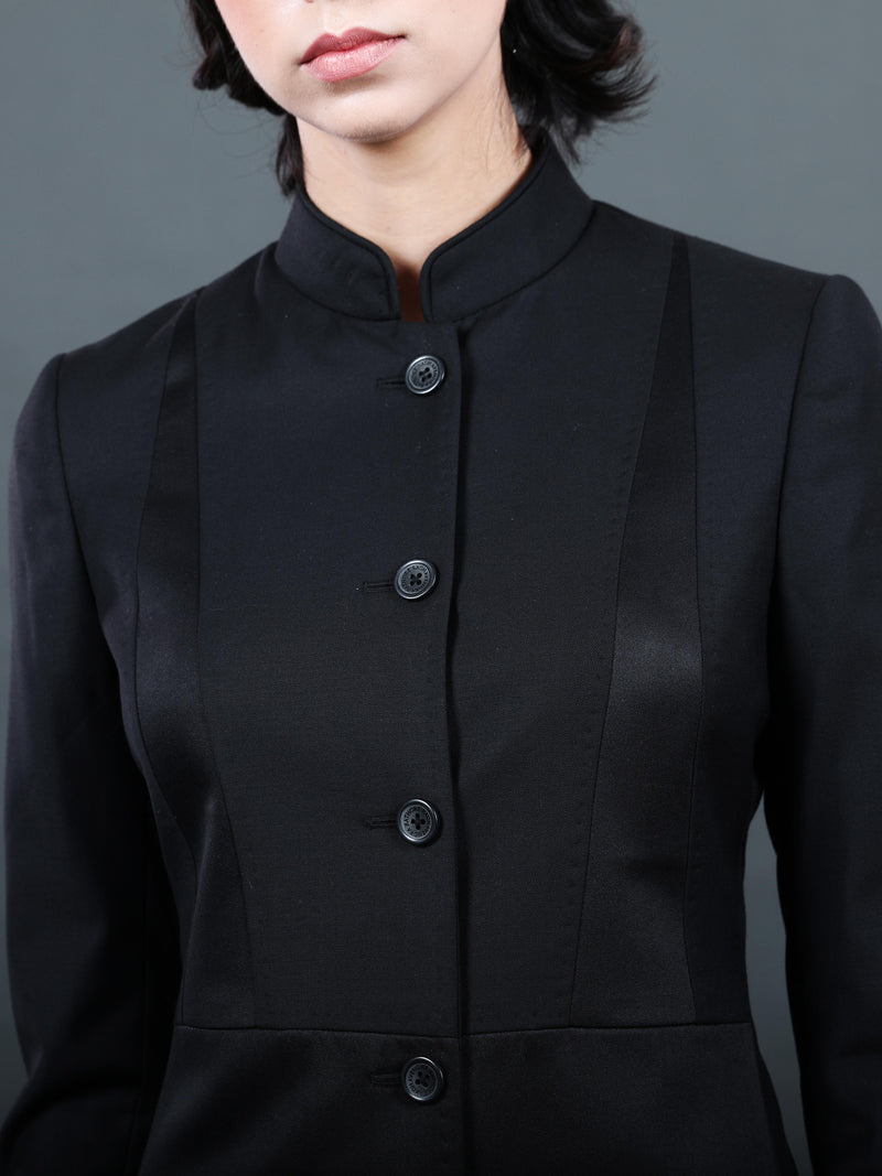 BLACK PANELLED BANDHGALA JACKET
