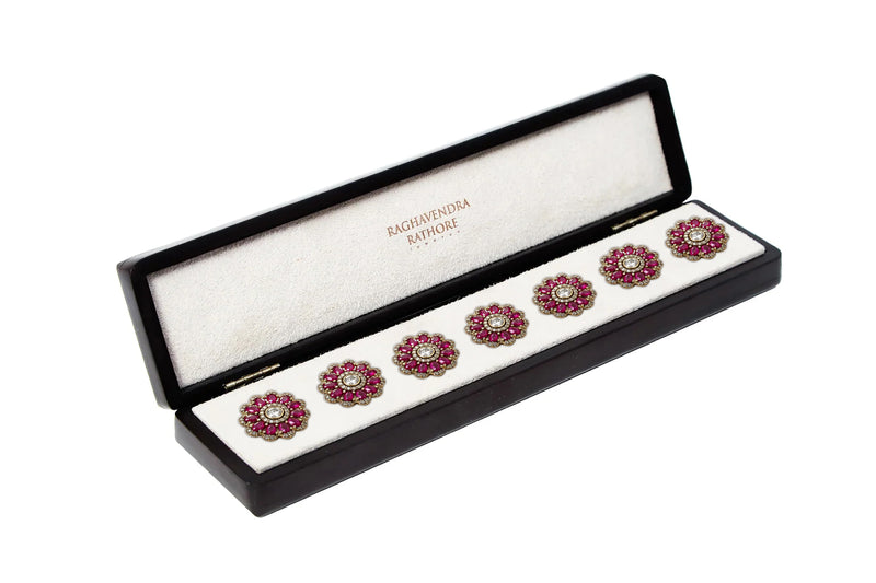 RUBY FLORAL JEWEL BUTTON