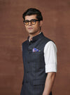 REGAL ALLURE CHECKERED WAISTCOAT WITH FLAP POCKETS