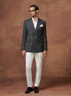 THE DIGNIFIED CHARCOAL GREY CHECK WOOL WESTERN JACKET