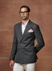THE DIGNIFIED CHARCOAL GREY CHECK WOOL WESTERN JACKET