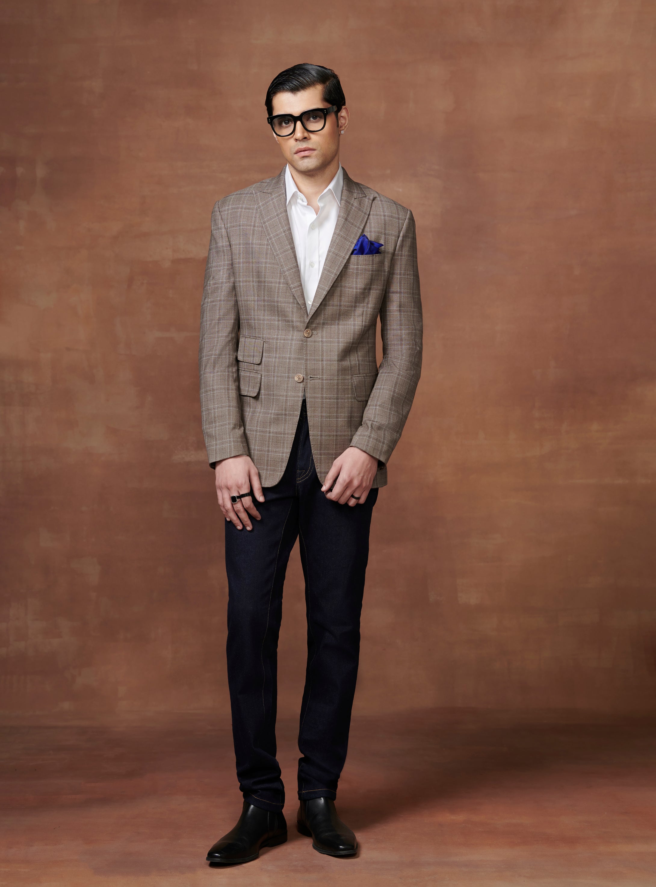 122016 CLASSIC VOYAGE BROWN CHECK JACKET