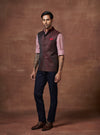 BORDEAUX TWO-TONE WAISTCOAT WITH PATCH POCKETS