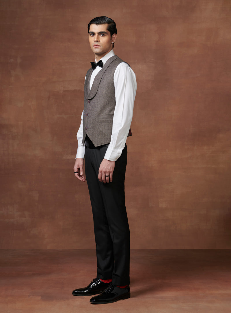 SILVERED SERENADE V-SHAPED DINNER WAISTCOAT