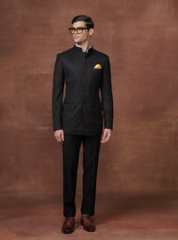 GILDED GRANDEUR BLACK AND GOLD BANDHGALA JACKET