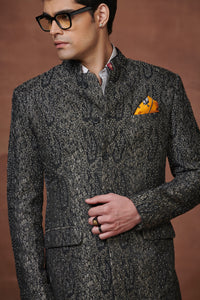 JACQUARD TEXTURED BANDHGALA TIMELESS ELEGANCE