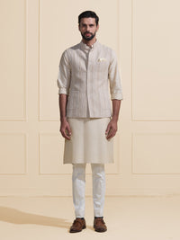 IVORY STRIDE: THE TEXTURED WHITE WAISTCOAT