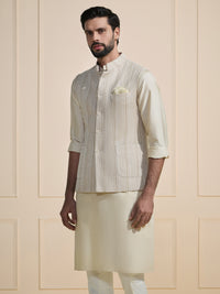 IVORY STRIDE: THE TEXTURED WHITE WAISTCOAT