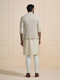 IVORY STRIDE: THE TEXTURED WHITE WAISTCOAT