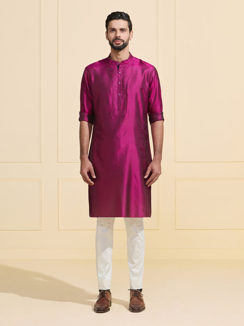 THE GRAPE SILK: A LUSTROUS FESTIVE KURTA