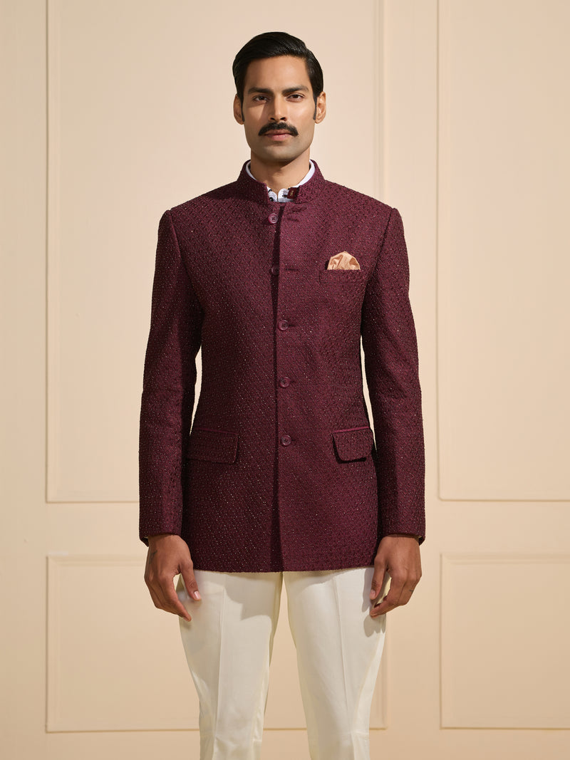 THE MAHARAJA’S MUSE: MAROON ALLURE BANDHGALA
