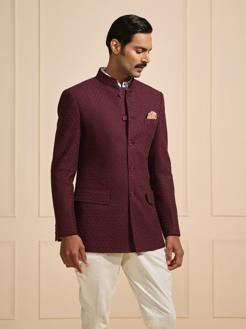THE MAHARAJA’S MUSE: MAROON ALLURE BANDHGALA