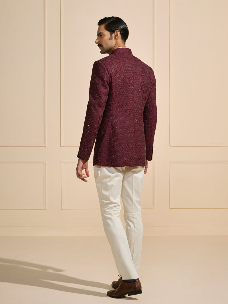 THE MAHARAJA’S MUSE: MAROON ALLURE BANDHGALA
