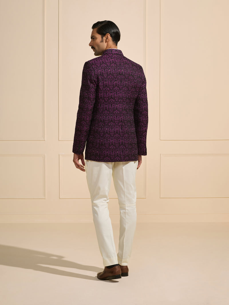THE ORNATE AMETHYST BANDHGALA FOR THE MODERN CONNOISSEUR