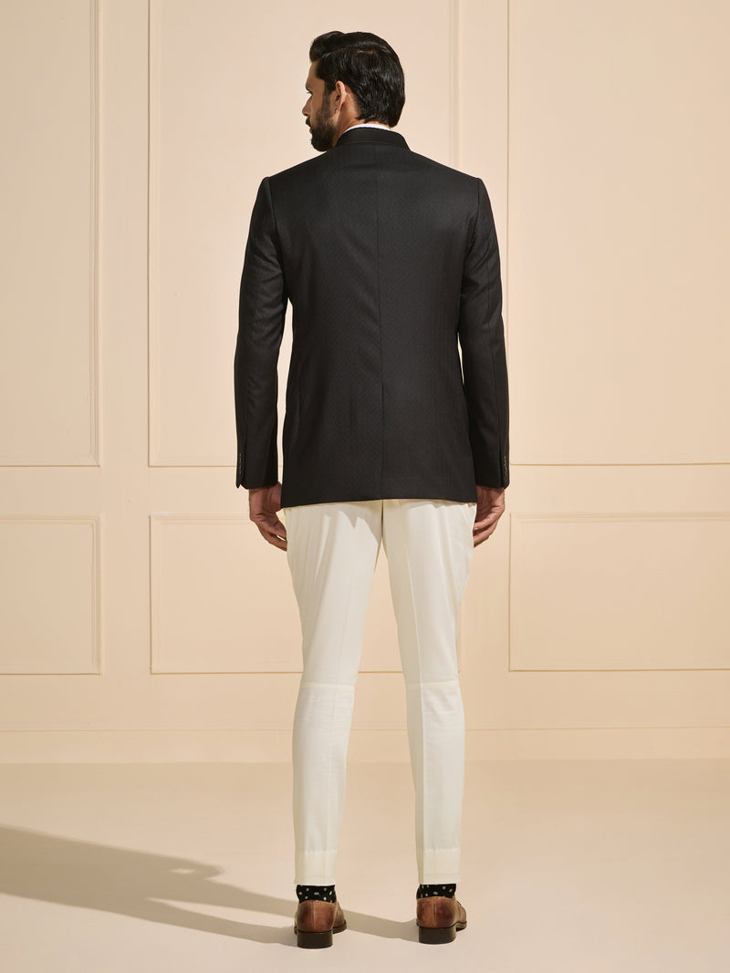 THE EBONIZED REFINEMENT: SLEEK FIT BANDHGALA