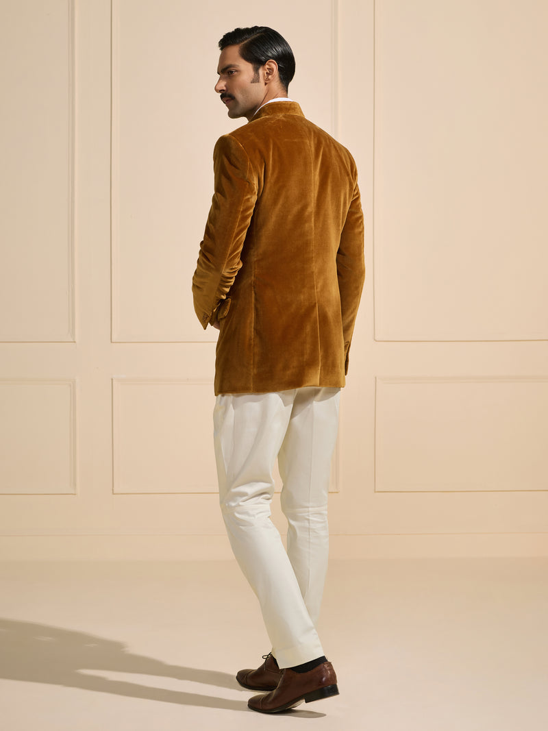 THE REGAL AMBER VELOUR BANDHGALA