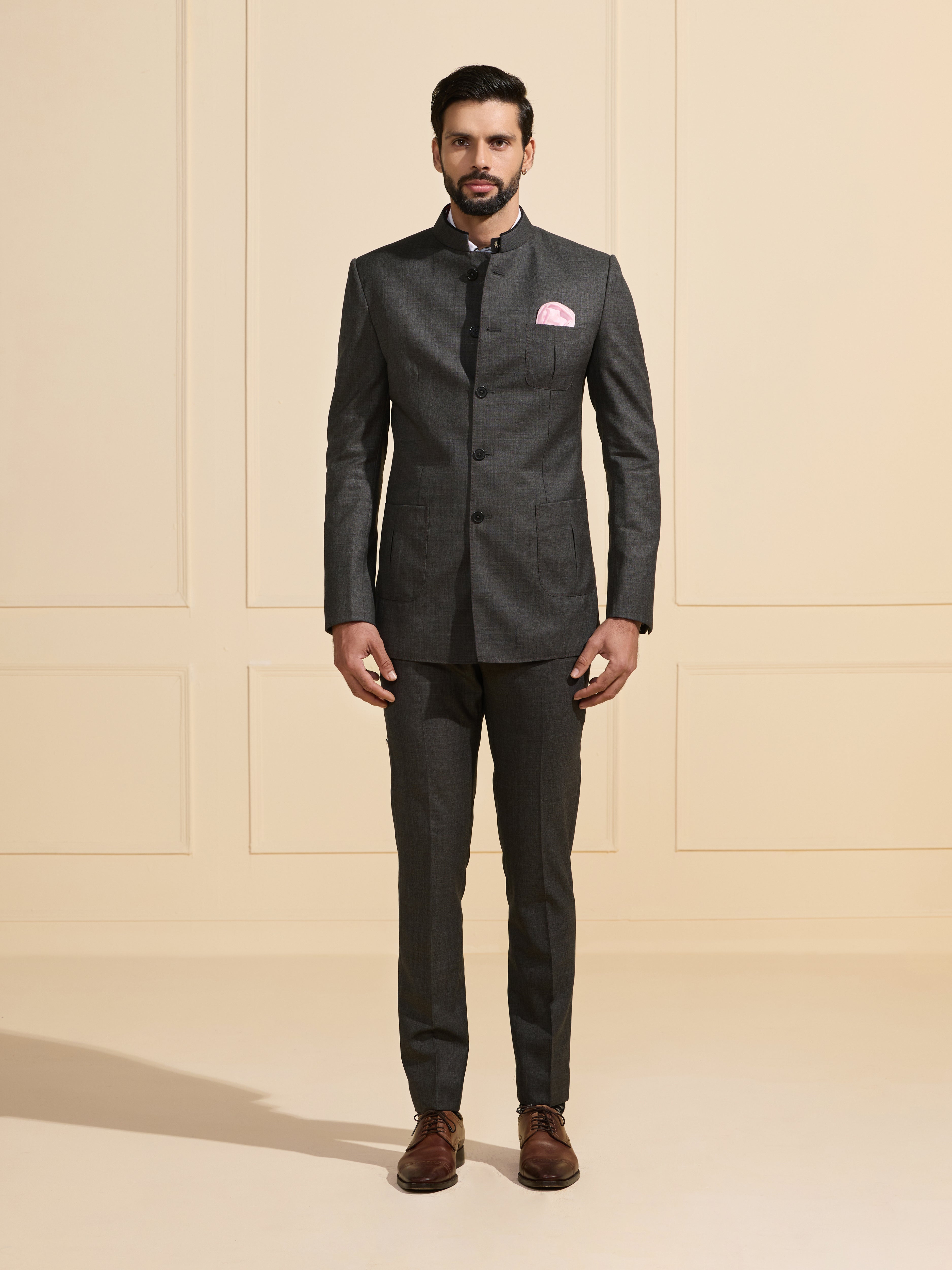 THE SHADOWED ELEGANCE: A FORMAL BANDHGALA SUIT