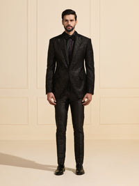 THE STARLIT NOIR: EMBELLISHED BLACK TUXEDO JACKET