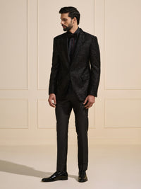 THE STARLIT NOIR: EMBELLISHED BLACK TUXEDO JACKET