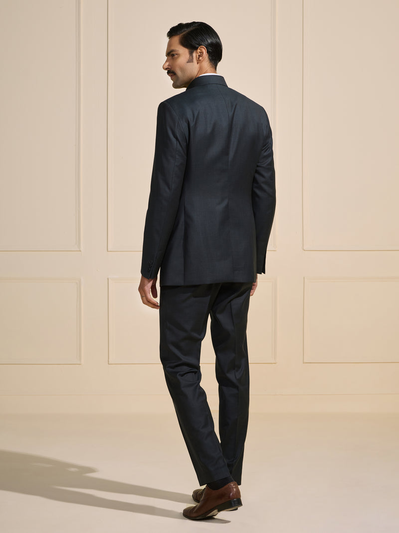 THE SOVEREIGN BLACK BANDHGALA WITH FLAP POCKETS