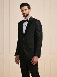 THE SARTORIAL DELUXE BLACK ORNATE TUXEDO JACKET
