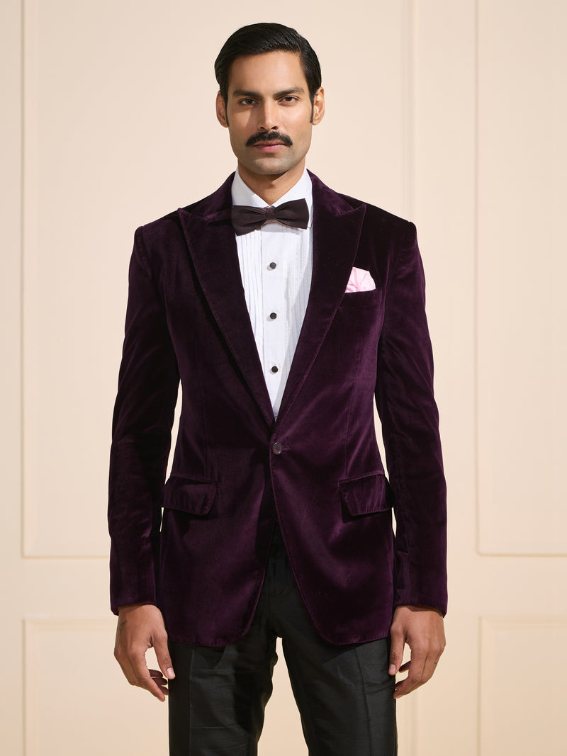THE REGAL PLUM: VELVET TUXEDO JACKET
