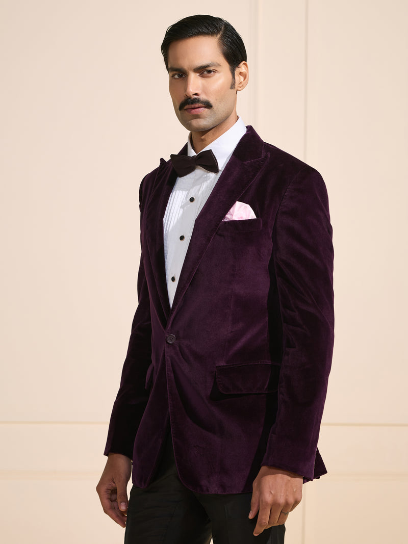 THE REGAL PLUM: VELVET TUXEDO JACKET