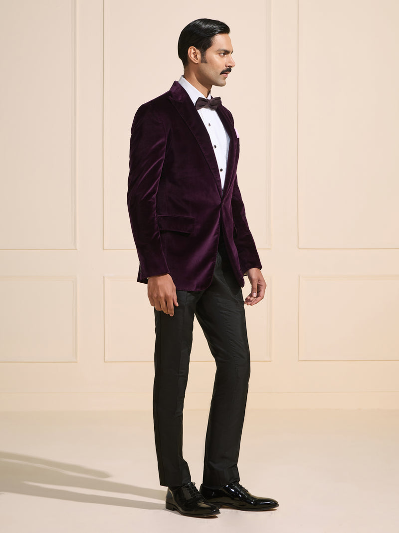 THE REGAL PLUM: VELVET TUXEDO JACKET