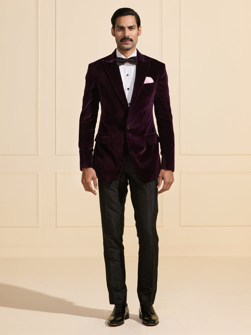THE REGAL PLUM: VELVET TUXEDO JACKET