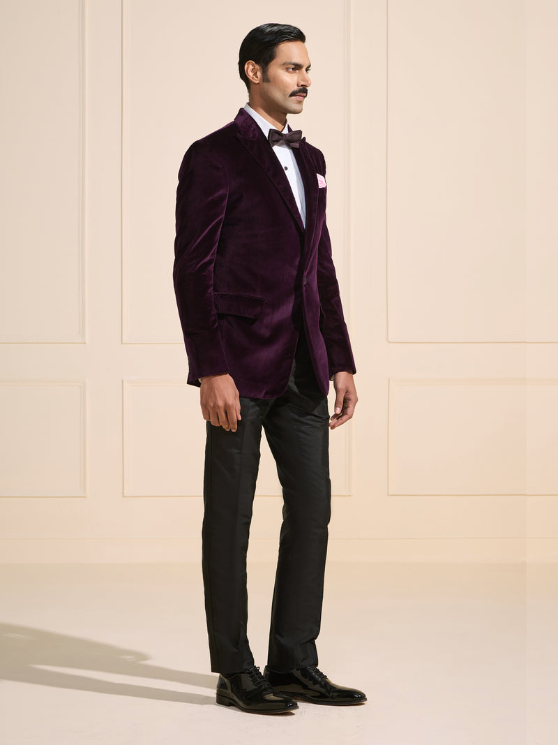 THE REGAL PLUM: VELVET TUXEDO JACKET