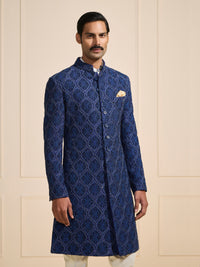 THE AZURE REGALIA BESPOKE PATTERNED ACHKAN