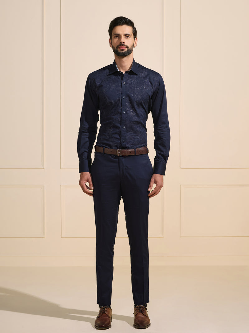 THE MIDNIGHT SPARK: LUXE DARK BLUE SHIRT