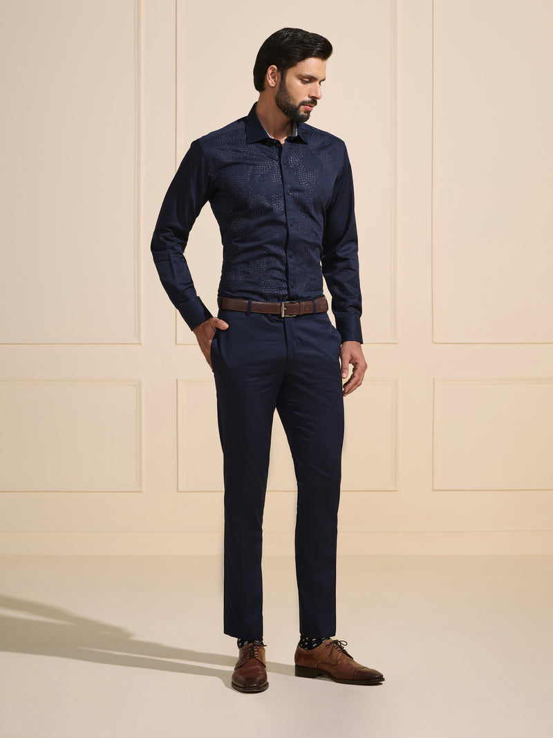 THE MIDNIGHT SPARK: LUXE DARK BLUE SHIRT