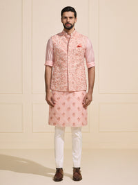THE GILDED DUSKY ROSE WAISTCOAT WITH FLORAL ACCENT