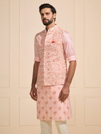 THE GILDED DUSKY ROSE WAISTCOAT WITH FLORAL ACCENT