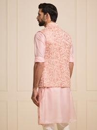 THE GILDED DUSKY ROSE WAISTCOAT WITH FLORAL ACCENT