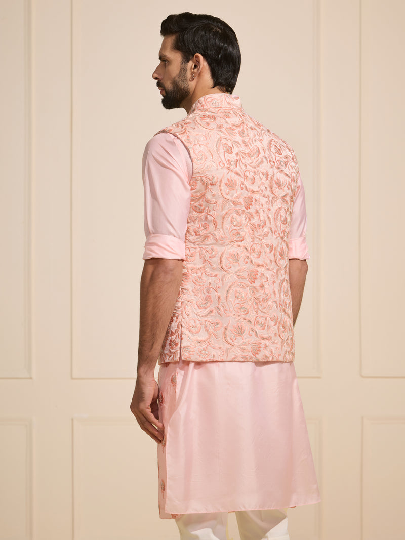 THE GILDED DUSKY ROSE WAISTCOAT WITH FLORAL ACCENT